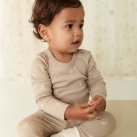 Organic Cotton Fernley Bodysuit - Set Sail Vintage Taupe Childrens Bodysuit from Jamie Kay USA