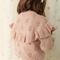 Tilly Cardigan - Dusky Rose Childrens Cardigan from Jamie Kay USA