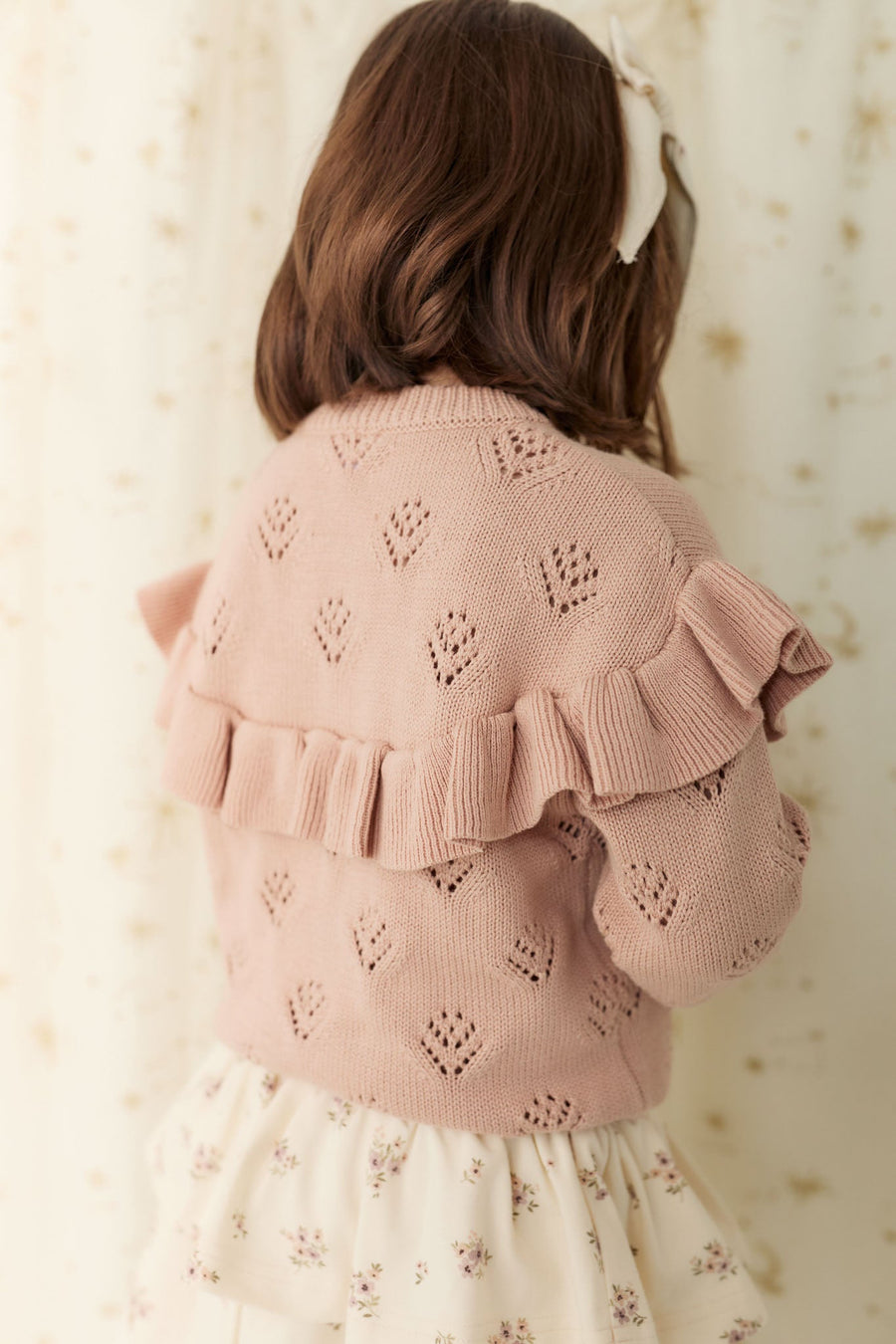 Tilly Cardigan - Dusky Rose Childrens Cardigan from Jamie Kay USA