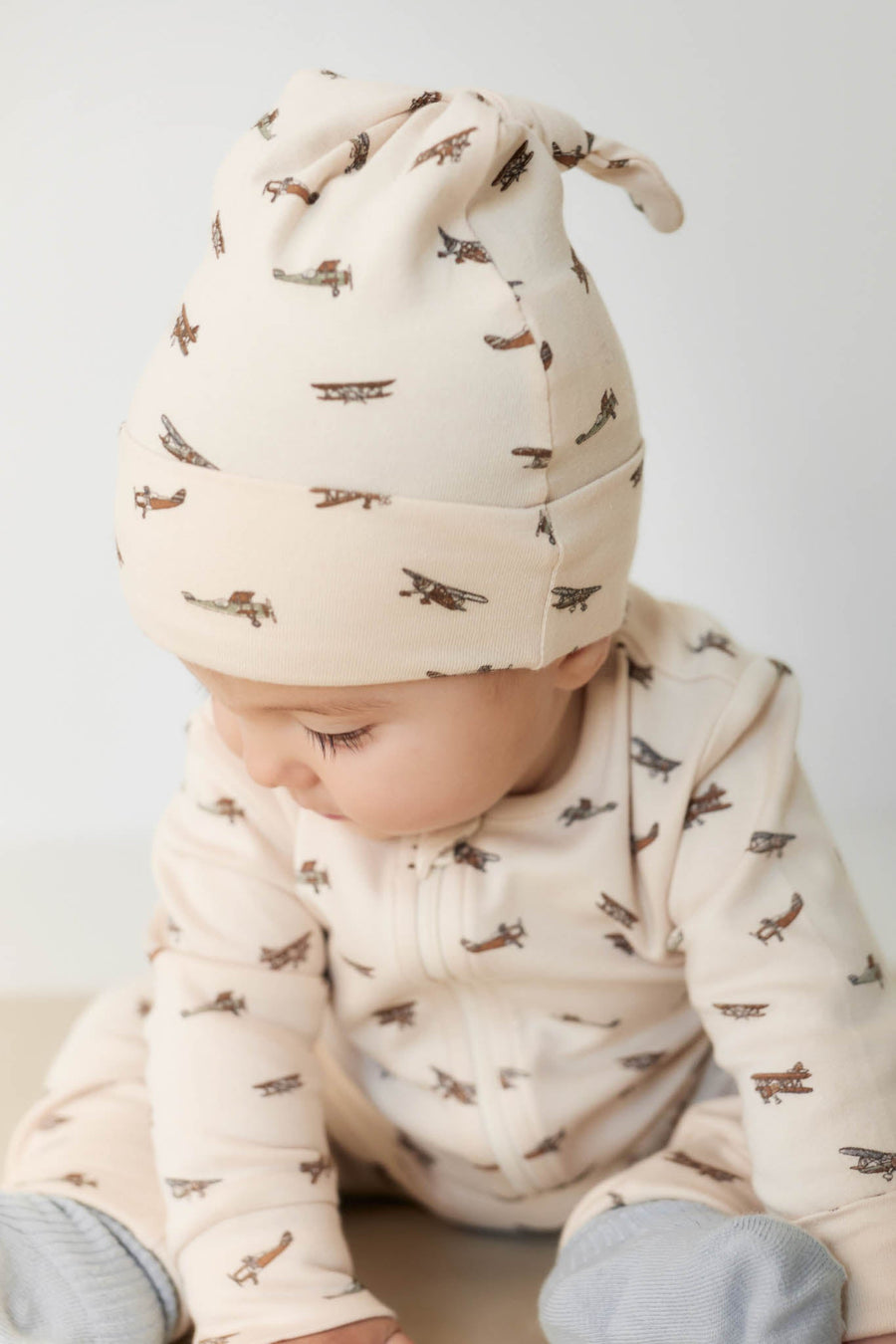 Organic Cotton Knot Beanie - Avion Shell Childrens Hat from Jamie Kay USA