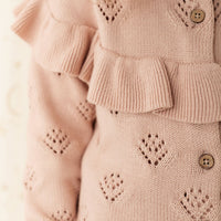 Tilly Cardigan - Dusky Rose Childrens Cardigan from Jamie Kay USA