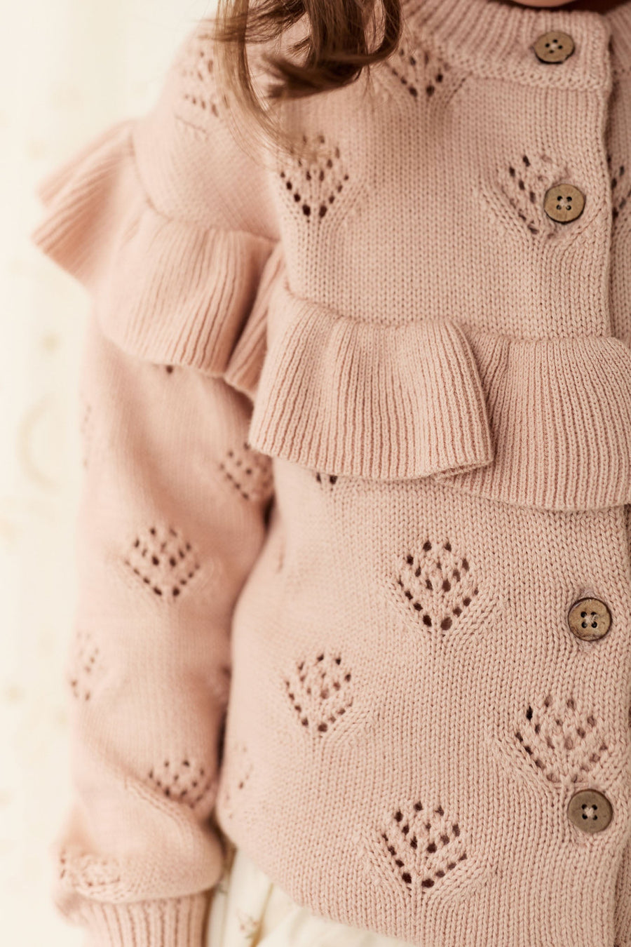 Tilly Cardigan - Dusky Rose Childrens Cardigan from Jamie Kay USA