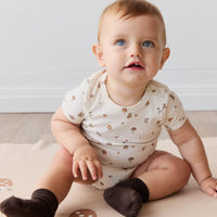 Organic Cotton Hudson Short Sleeve Bodysuit - Foraging Friends Childrens Bodysuit from Jamie Kay USA