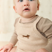 Ethan Playsuit - Oatmeal Marle Cosy Basil Childrens Playsuit from Jamie Kay USA