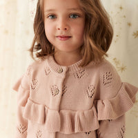 Tilly Cardigan - Dusky Rose Childrens Cardigan from Jamie Kay USA