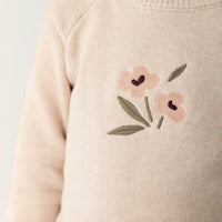 Audrey Knitted Jumper - Oatmeal Marle Petite Goldie Childrens Jumper from Jamie Kay USA