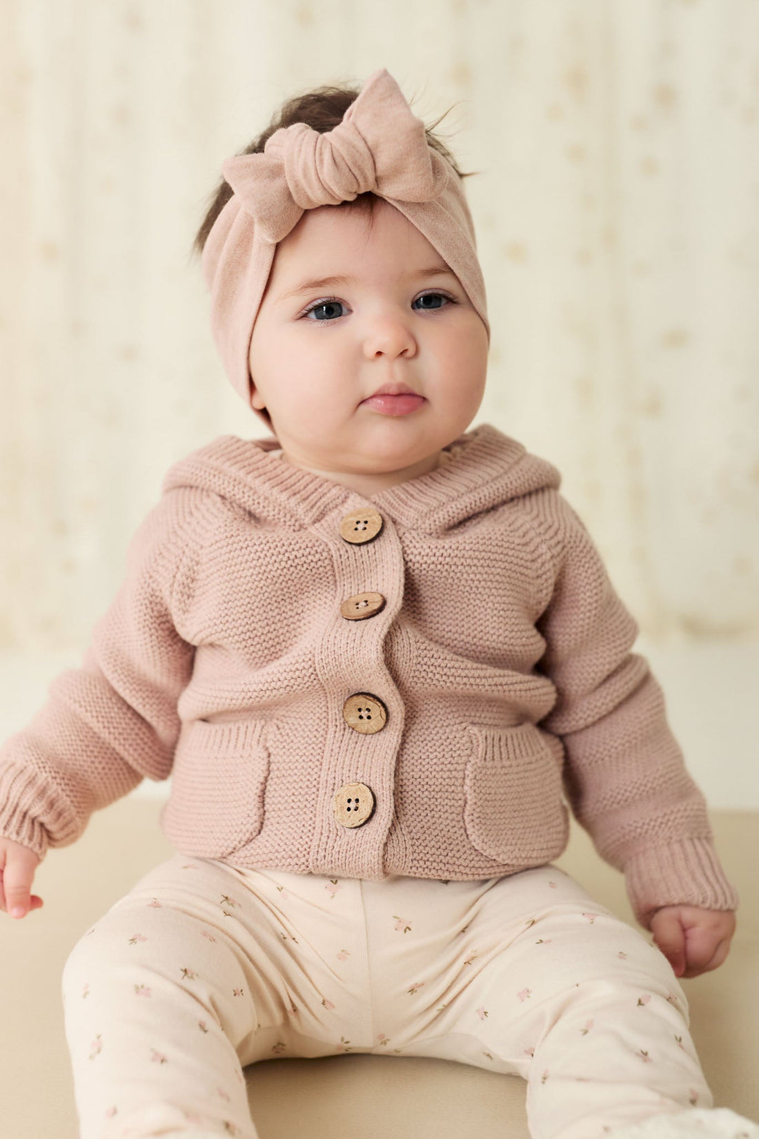 Sebastian Knitted Cardigan/Jacket - Dusky Rose Marle Childrens Cardigan from Jamie Kay USA