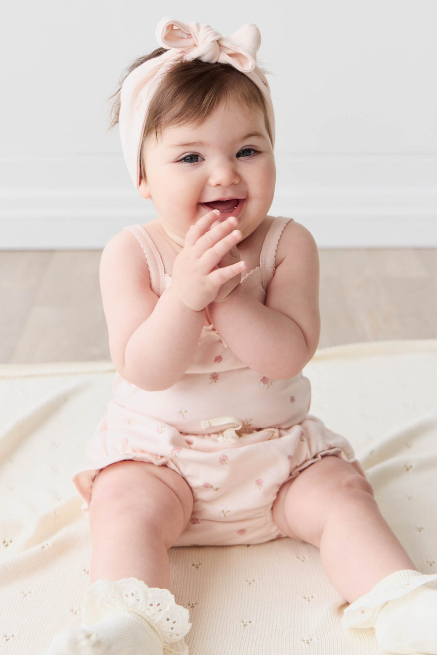 Organic Cotton Bridget Singlet Bodysuit - Meredith Morganite Childrens Bodysuit from Jamie Kay USA