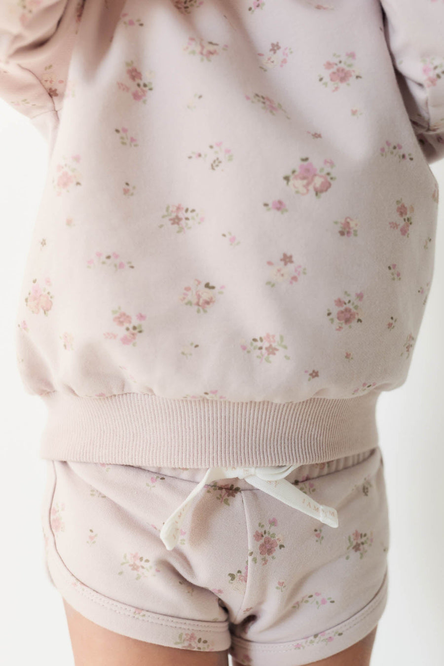 Organic Cotton Ivy Shortie - Petite Fleur Violet Childrens Short from Jamie Kay USA