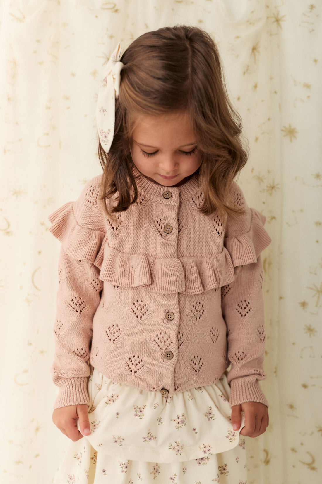 Tilly Cardigan - Dusky Rose Childrens Cardigan from Jamie Kay USA