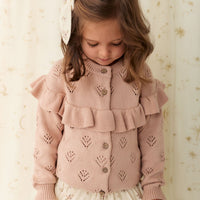 Tilly Cardigan - Dusky Rose Childrens Cardigan from Jamie Kay USA