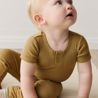 Organic Cotton Modal Darcy Rib Tee Bodysuit - Buffalo Childrens Bodysuit from Jamie Kay USA