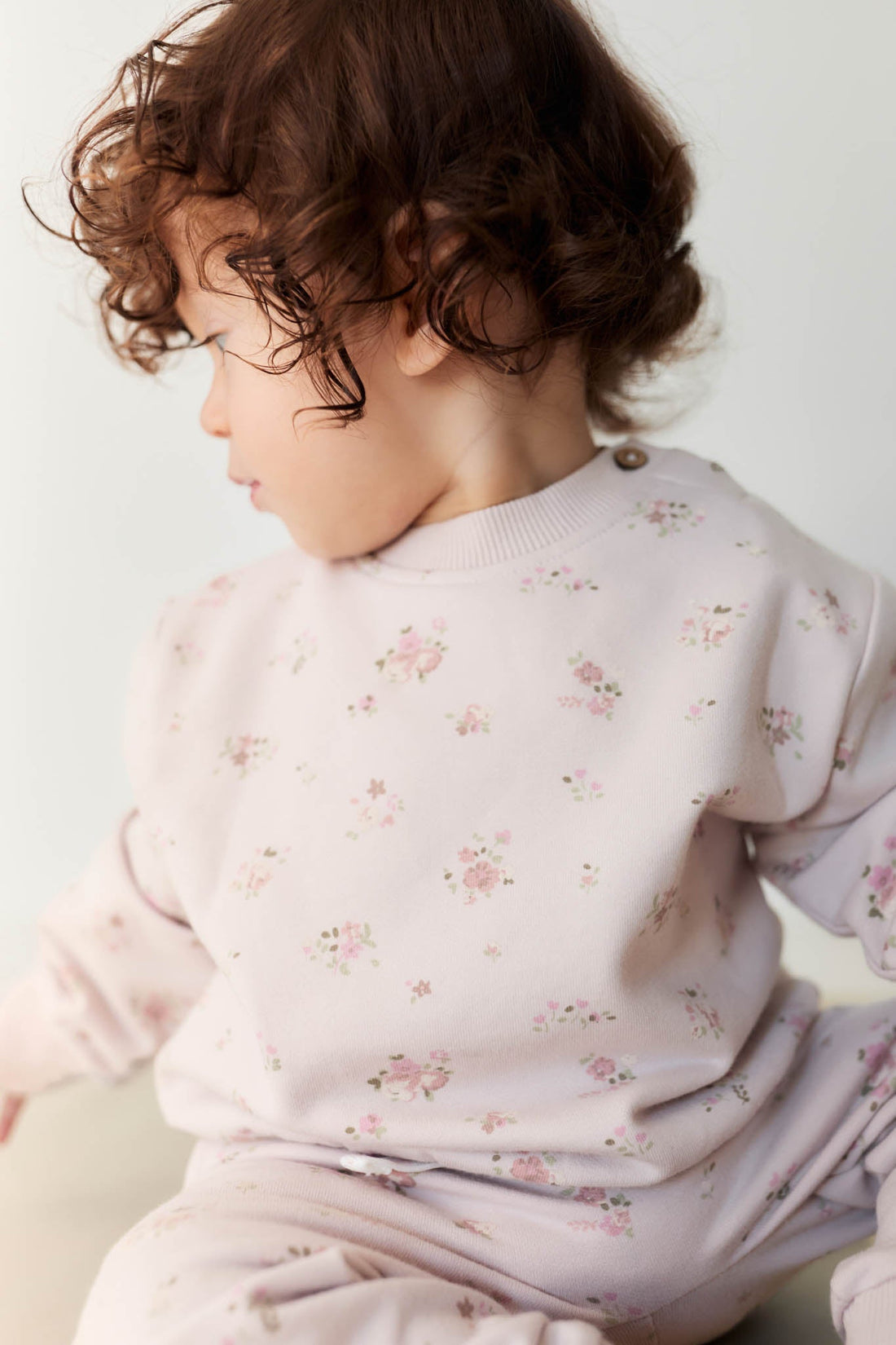 Organic Cotton Aubrey Sweatshirt - Petite Fleur Violet Childrens Sweatshirt from Jamie Kay USA