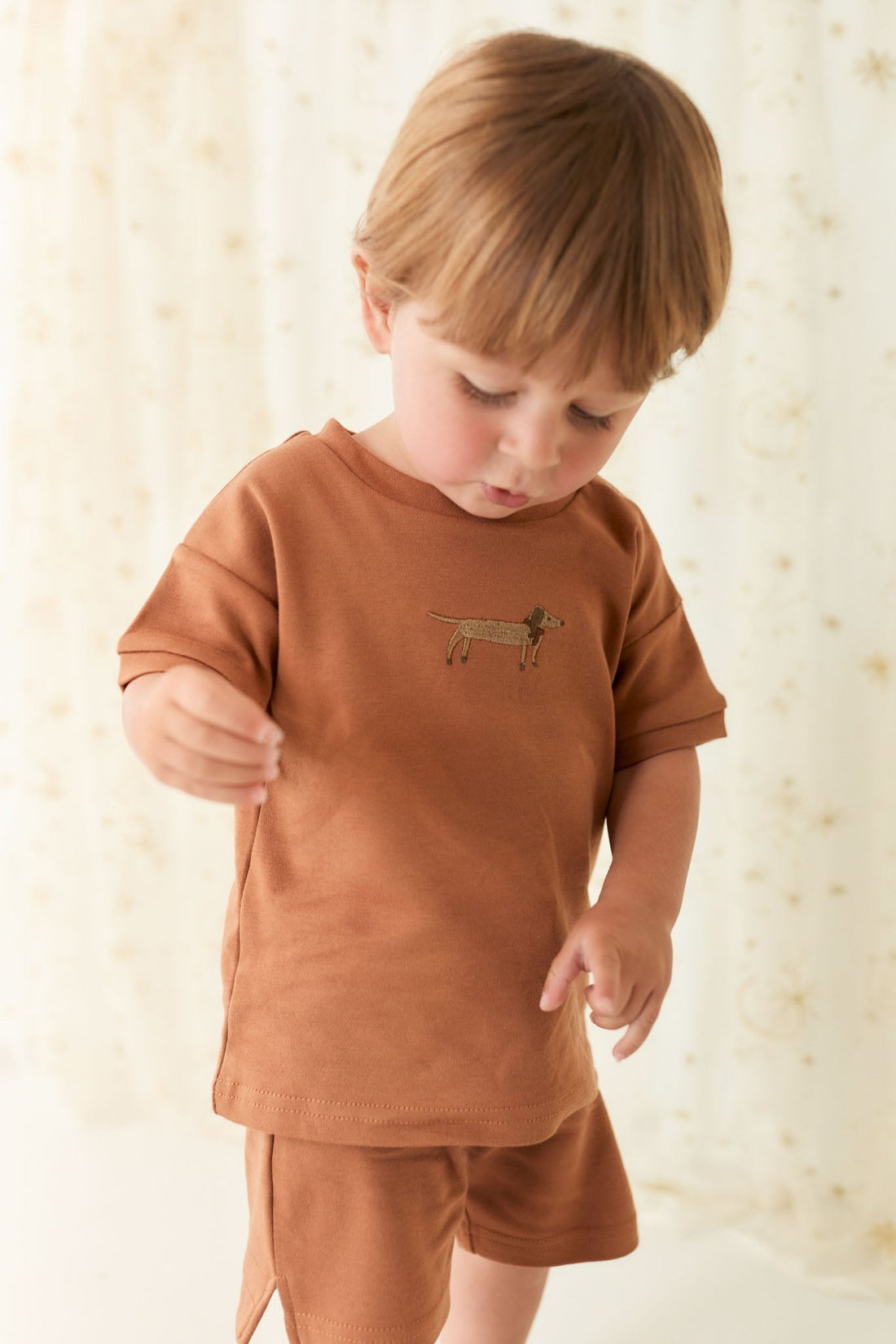 Pima Cotton Eddie T-Shirt - Spiced Cosy Basil Childrens Top from Jamie Kay USA