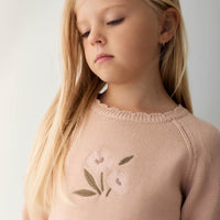 Audrey Knitted Jumper - Dusky Rose Petite Goldie Childrens Jumper from Jamie Kay USA