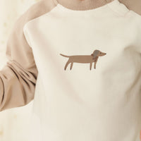 Organic Cotton Tao Sweatshirt - Vintage Taupe Cosy Basil Childrens Sweatshirt from Jamie Kay USA