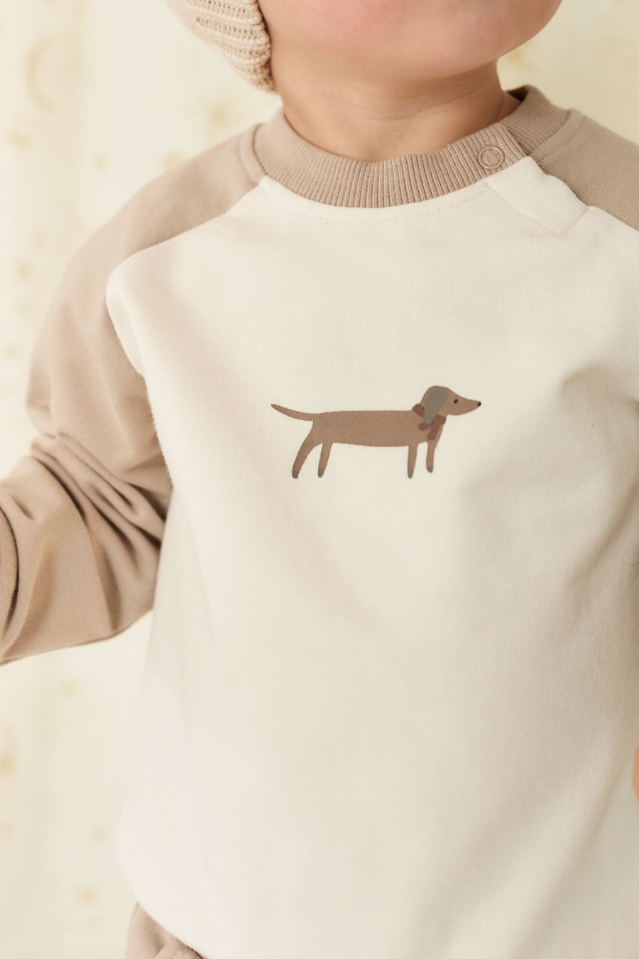 Organic Cotton Tao Sweatshirt - Vintage Taupe Cosy Basil Childrens Sweatshirt from Jamie Kay USA