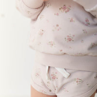 Organic Cotton Ivy Shortie - Petite Fleur Violet Childrens Short from Jamie Kay USA