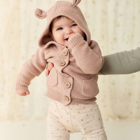 Sebastian Knitted Cardigan/Jacket - Dusky Rose Marle Childrens Cardigan from Jamie Kay USA