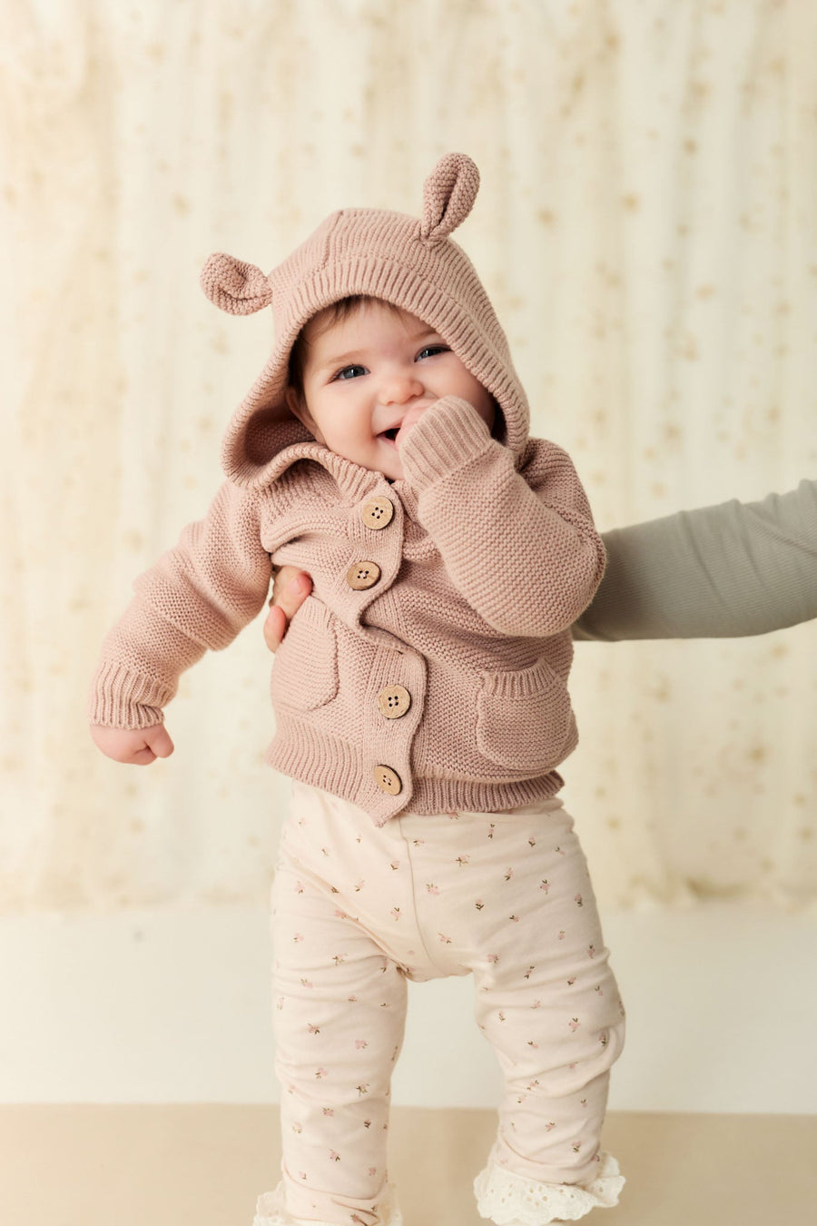 Sebastian Knitted Cardigan/Jacket - Dusky Rose Marle Childrens Cardigan from Jamie Kay USA