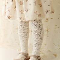 Scallop Weave Tight - Parchment Childrens Tights from Jamie Kay USA