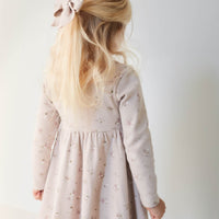 Organic Cotton Fine Rib Tallulah Dress - Petite Fleur Violet Childrens Dress from Jamie Kay USA