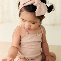 Organic Cotton Modal Singlet Bodysuit - Dusky Rose Marle Childrens Bodysuit from Jamie Kay USA