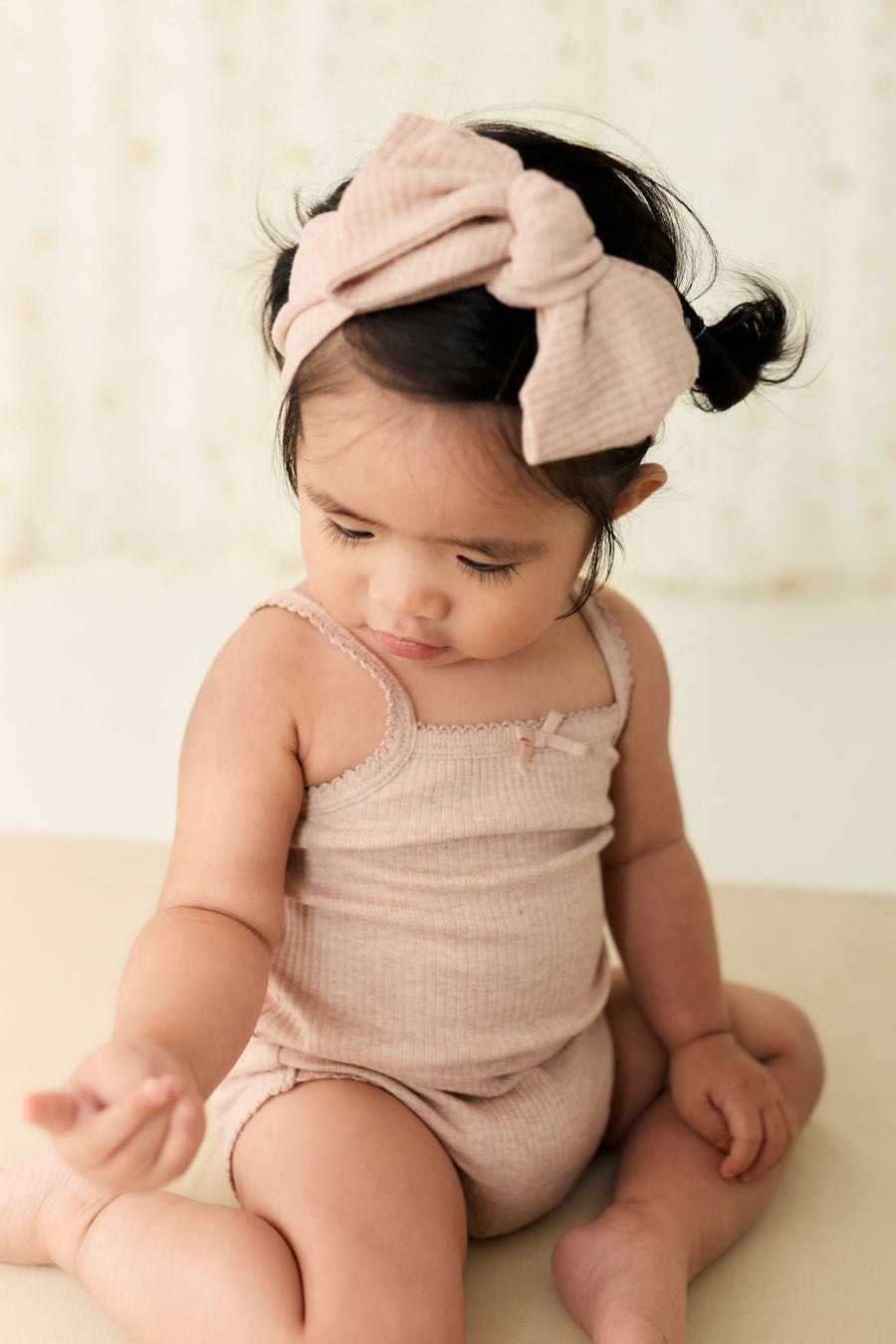 Organic Cotton Modal Singlet Bodysuit - Dusky Rose Marle Childrens Bodysuit from Jamie Kay USA