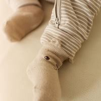 George Bear Ankle Sock - Vintage Taupe Childrens Sock from Jamie Kay USA