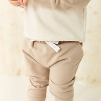 Organic Cotton Morgan Track Pant - Vintage Taupe Childrens Pant from Jamie Kay USA