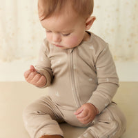 Organic Cotton Reese Zip Onepiece - Set Sail Vintage Taupe Childrens Onepiece from Jamie Kay USA