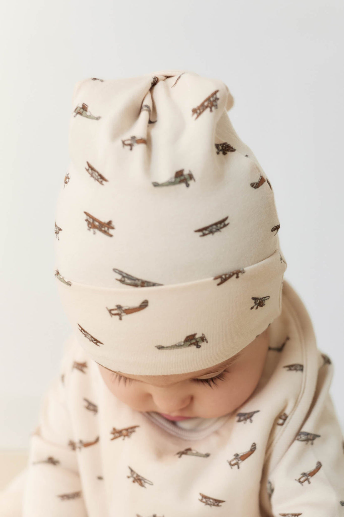 Organic Cotton Knot Beanie - Avion Shell Childrens Hat from Jamie Kay USA