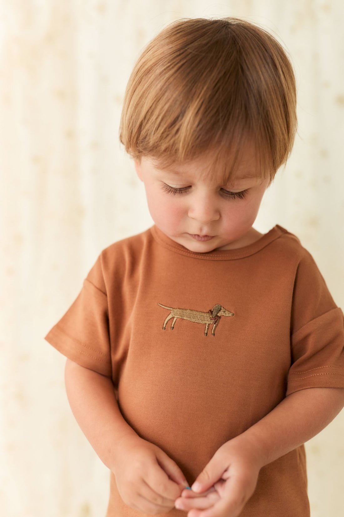 Pima Cotton Eddie T-Shirt - Spiced Cosy Basil Childrens Top from Jamie Kay USA