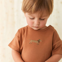 Pima Cotton Eddie T-Shirt - Spiced Cosy Basil Childrens Top from Jamie Kay USA