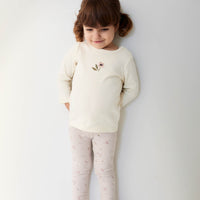 Organic Cotton Fine Rib Everyday Legging - Petite Fleur Violet Childrens Legging from Jamie Kay USA