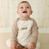 Organic Cotton Tao Sweatshirt Onepiece - Vintage Taupe Cosy Basil Childrens Onepiece from Jamie Kay USA