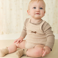 Ethan Playsuit - Oatmeal Marle Cosy Basil Childrens Playsuit from Jamie Kay USA