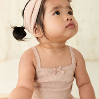 Organic Cotton Modal Singlet Bodysuit - Dusky Rose Marle Childrens Bodysuit from Jamie Kay USA