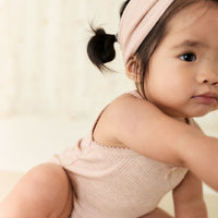 Organic Cotton Modal Singlet Bodysuit - Dusky Rose Marle Childrens Bodysuit from Jamie Kay USA