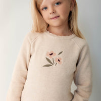 Audrey Knitted Jumper - Oatmeal Marle Petite Goldie Childrens Jumper from Jamie Kay USA