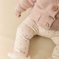 Organic Cotton Everyday Legging - Ditsy Berry Rose Childrens Legging from Jamie Kay USA