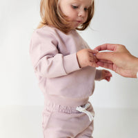 Organic Cotton Morgan Track Pant - Heather Haze Childrens Pant from Jamie Kay USA