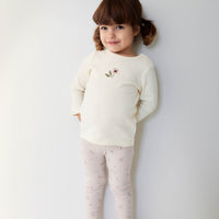 Organic Cotton Fine Rib Everyday Legging - Petite Fleur Violet Childrens Legging from Jamie Kay USA