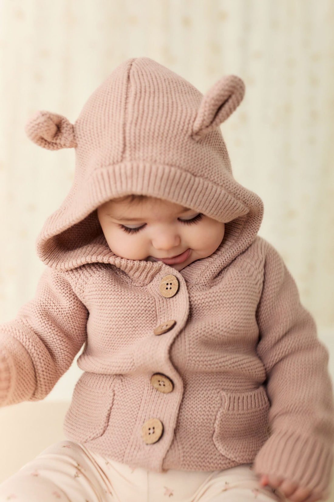 Sebastian Knitted Cardigan/Jacket - Dusky Rose Marle Childrens Cardigan from Jamie Kay USA