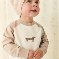 Organic Cotton Tao Sweatshirt - Vintage Taupe Cosy Basil Childrens Sweatshirt from Jamie Kay USA