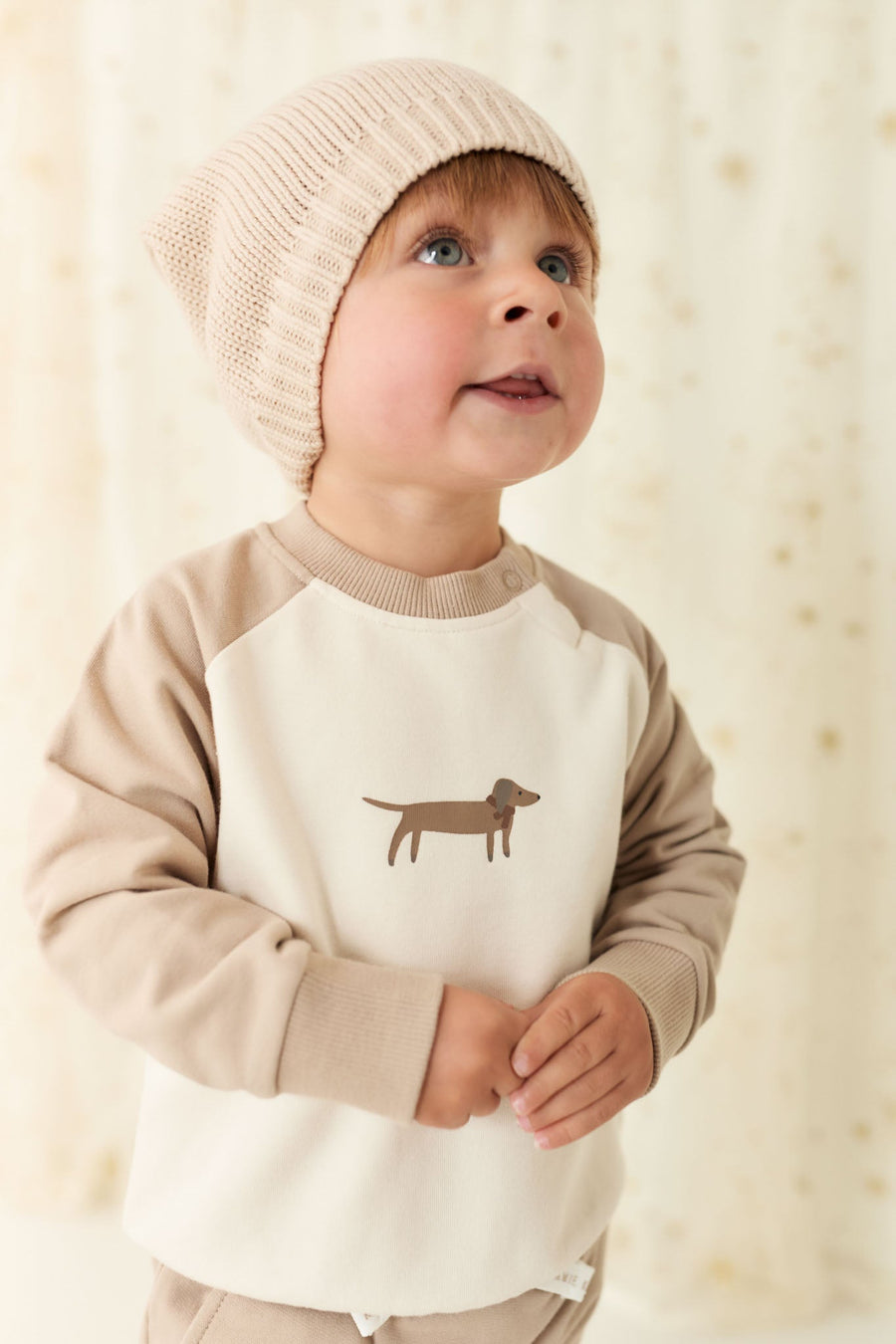 Organic Cotton Tao Sweatshirt - Vintage Taupe Cosy Basil Childrens Sweatshirt from Jamie Kay USA