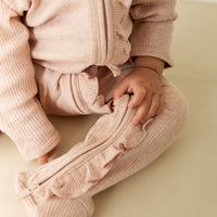 Organic Cotton Modal Melanie Onepiece - Dusky Rose Marle Childrens Onepiece from Jamie Kay USA