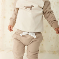 Organic Cotton Morgan Track Pant - Vintage Taupe Childrens Pant from Jamie Kay USA