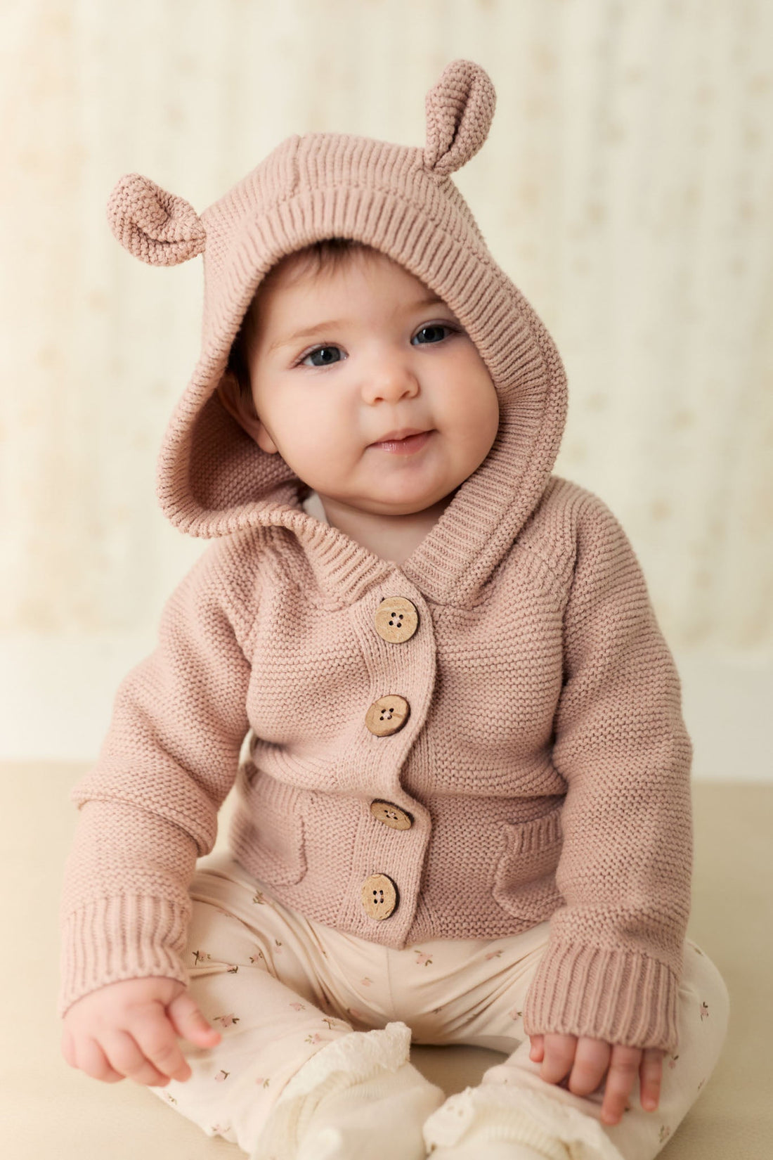 Sebastian Knitted Cardigan/Jacket - Dusky Rose Marle Childrens Cardigan from Jamie Kay USA