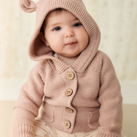 Sebastian Knitted Cardigan/Jacket - Dusky Rose Marle Childrens Cardigan from Jamie Kay USA